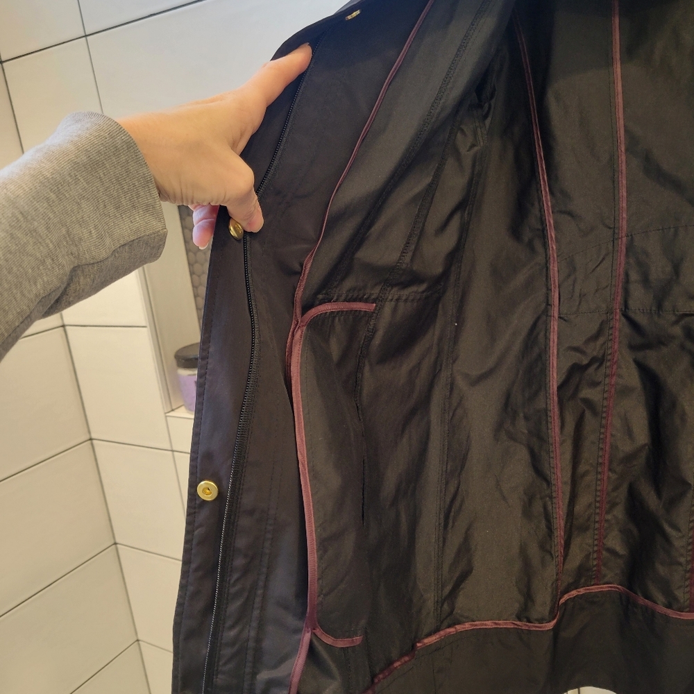 Cole Haan Rain Coat, Size M, Black - Picture 9 of 14